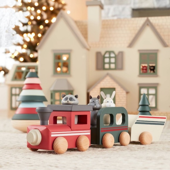Hearth And Hand with Magnolia Kids Toy Wooden Train Set - Picture 2 of 4